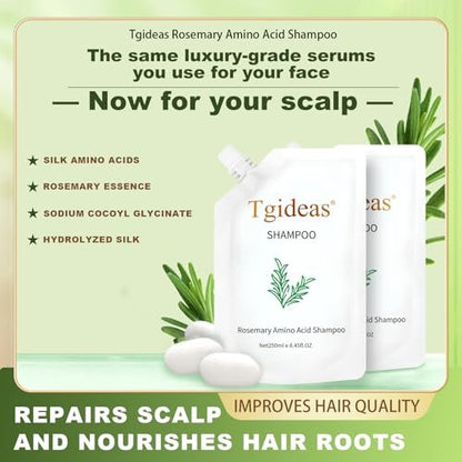 Tgideas Rosemary Biotin Amino Acid Shampoo for Hair Growth – Thinning Hair Loss Treatment for Women and Men, 8.45 fl oz (Pack of 2)