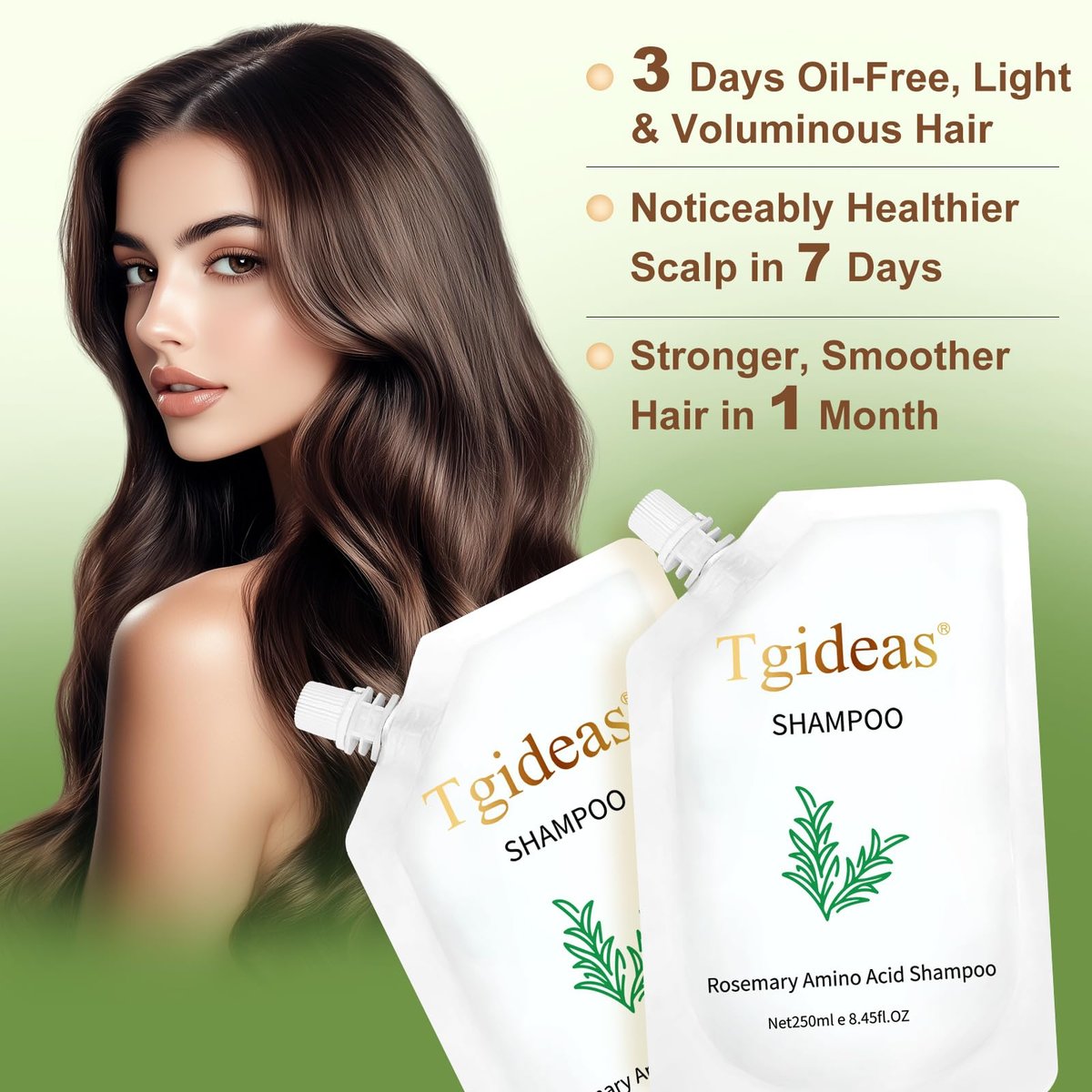 Tgideas Rosemary Biotin Amino Acid Shampoo for Hair Growth – Thinning Hair Loss Treatment for Women and Men, 8.45 fl oz (Pack of 2) - görsel 11