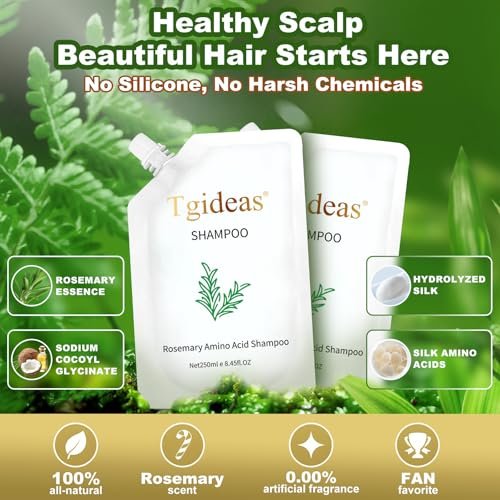Tgideas Rosemary Amino Acid Shampoo for Hair Growth – Thinning Hair Shampoo for Women and Men with Zinc PCA and Hydrolyzed Silk, Strengthen & Thicken Scalp, 8.45 fl oz (2-Pack) Avelisse
