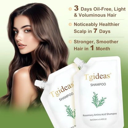Tgideas Rosemary Biotin Amino Acid Shampoo for Hair Growth – Thinning Hair Loss Treatment for Women and Men, 8.45 fl oz (Pack of 2)