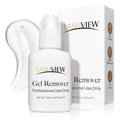 LASHVIEW Sensitive Lash Remover for Lash Extensions - Clear Eyelash Extension Remover Gel, 0.52 Fl Oz