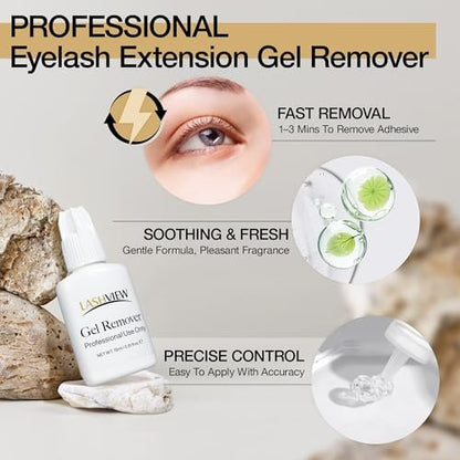 LASHVIEW Sensitive Lash Remover for Lash Extensions - Clear Eyelash Extension Remover Gel, 0.52 Fl Oz
