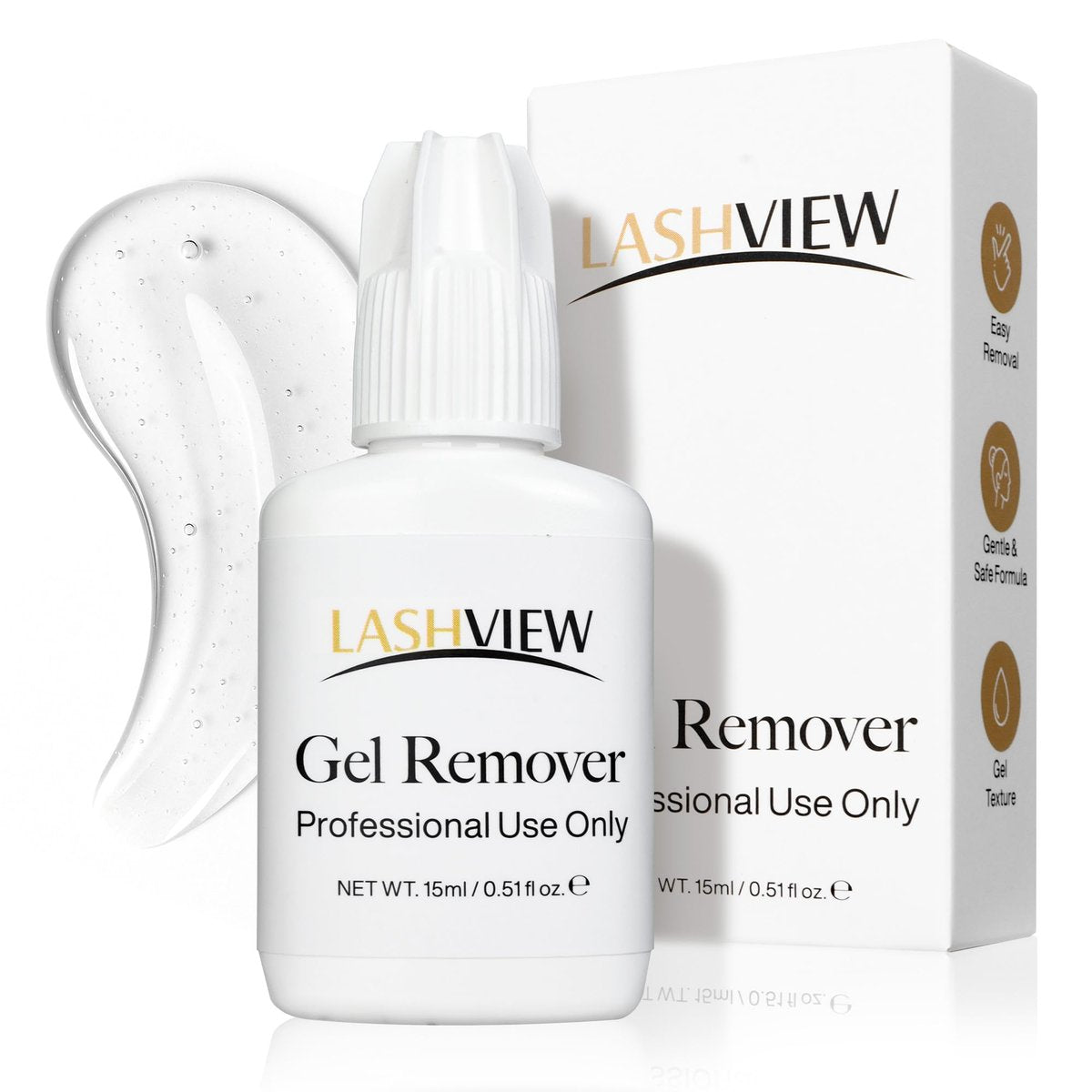 LASHVIEW Sensitive Lash Remover for Lash Extensions - Clear Eyelash Extension Remover Gel, 0.52 Fl Oz - görsel 1