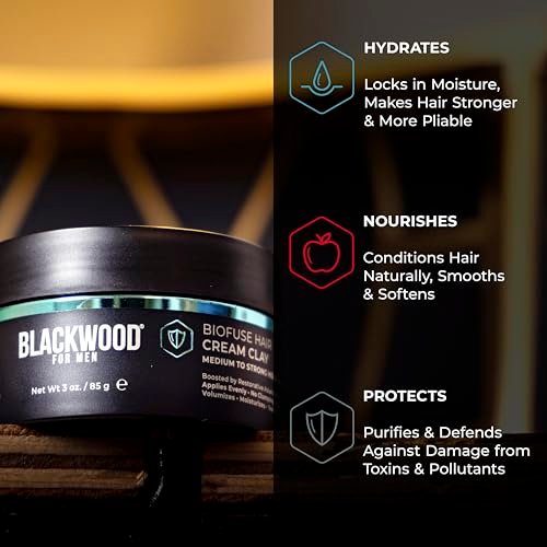 Blackwood For Men BioFuse Hair Cream Clay - Matte Finish, Medium to Strong Hold, Natural Styling Aid, 3 oz - görsel 10