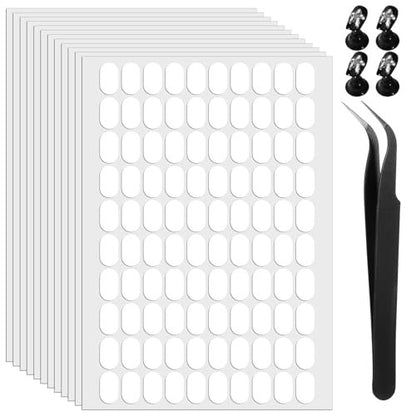 1200 Pcs Double Sided Adhesive Nail Tapes - Pre-Cut Press On Nail Sticky Tabs with Tweezer for Nail Art Display, Practice, and Color Chart Book Avelisse