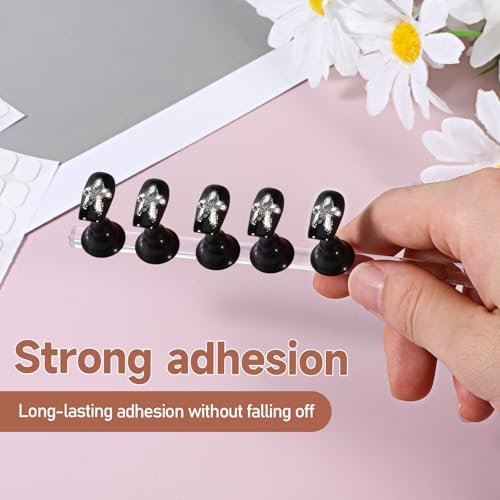 1200 Pcs Double Sided Adhesive Nail Tapes - Pre-Cut Press On Nail Sticky Tabs with Tweezer for Nail Art Display, Practice, and Color Chart Book Avelisse