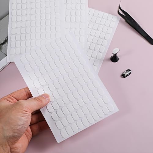 1200 Pcs Double Sided Adhesive Nail Tapes - Pre-Cut Press On Nail Sticky Tabs with Tweezer for Nail Art Display, Practice, and Color Chart Book Avelisse