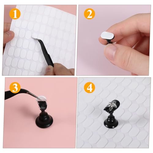 1200 Pcs Double Sided Adhesive Nail Tapes - Pre-Cut Press On Nail Sticky Tabs with Tweezer for Nail Art Display, Practice, and Color Chart Book Avelisse
