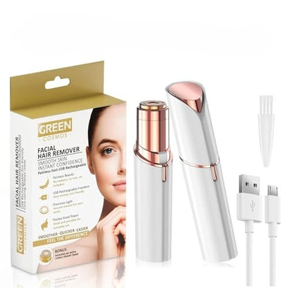 Gentle Facial Hair Remover for Women – Painless Peach Fuzz, Lip & Chin Hair Removal – USB Rechargeable Epilator Avelisse