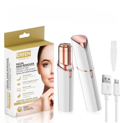 Gentle Facial Hair Remover for Women – Painless Peach Fuzz, Lip & Chin Hair Removal – USB Rechargeable Epilator Avelisse
