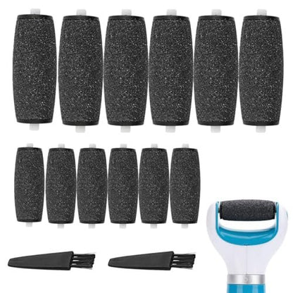 12 Extra Coarse Replacement Rollers for Amope Pedi Perfect Electric Foot File - Diamond Crystal Refills, Remove Callous and Dead Skin (Pack of 12)