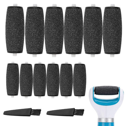 12 Extra Coarse Replacement Rollers for Amope Pedi Perfect Electric Foot File - Diamond Crystal Refills, Remove Callous and Dead Skin (Pack of 12)
