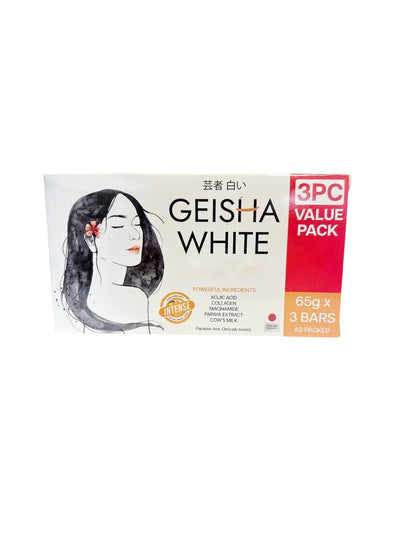 Geisha White Intense Skin Cleansing Bar - 3 Bars x 65g | Gentle & Effective Cleansing Avelisse
