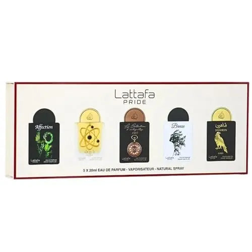 Lattafa Pride Gift Sets – Long Lasting Arabian Perfumes for Women Collection No.1 (5 x 20ml) – Eau de Parfum Spray – Elegant Ladies Perfume with Luxurious Scents – Premium Gift Box for Every Occasion Avelisse