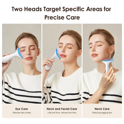 AZMAVO Facial and Neck Massager - Skin Lifting & Firming, Wrinkle & Dark Circle Reducer - Home Skin Care Sculpting Tool - Milky White Avelisse