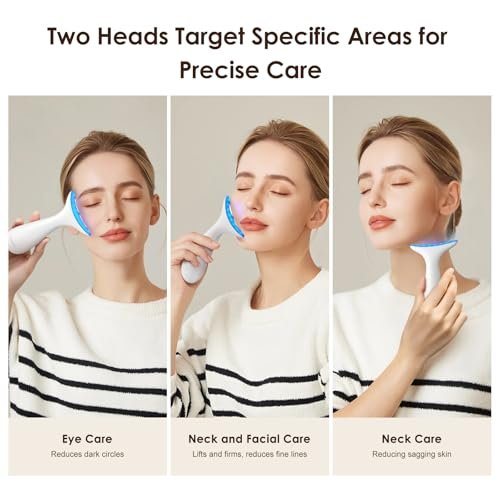 AZMAVO Facial and Neck Massager - Skin Lifting & Firming, Wrinkle & Dark Circle Reducer - Home Skin Care Sculpting Tool - Milky White Avelisse
