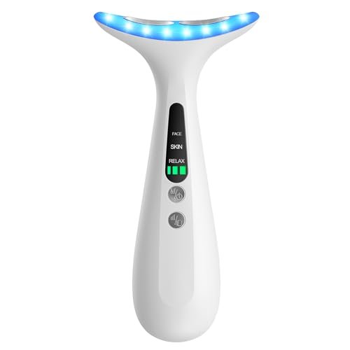 AZMAVO Facial and Neck Massager - Skin Lifting & Firming, Wrinkle & Dark Circle Reducer - Home Skin Care Sculpting Tool - Milky White Avelisse