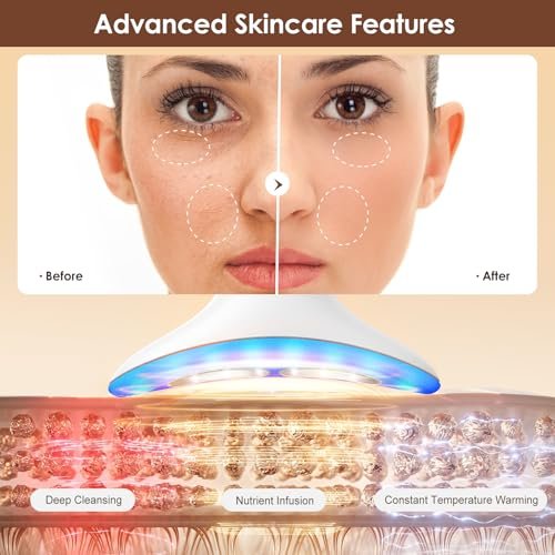 AZMAVO Facial and Neck Massager - Skin Lifting & Firming, Wrinkle & Dark Circle Reducer - Home Skin Care Sculpting Tool - Milky White Avelisse