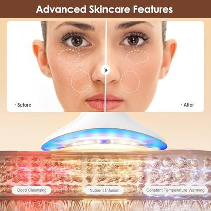 AZMAVO Facial and Neck Massager - Skin Lifting & Firming, Wrinkle & Dark Circle Reducer - Home Skin Care Sculpting Tool - Milky White Avelisse