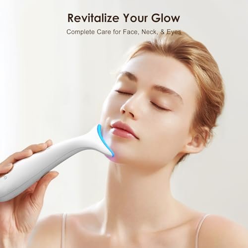 AZMAVO Facial and Neck Massager - Skin Lifting & Firming, Wrinkle & Dark Circle Reducer - Home Skin Care Sculpting Tool - Milky White Avelisse