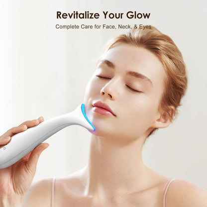 AZMAVO Facial and Neck Massager - Skin Lifting & Firming, Wrinkle & Dark Circle Reducer - Home Skin Care Sculpting Tool - Milky White Avelisse