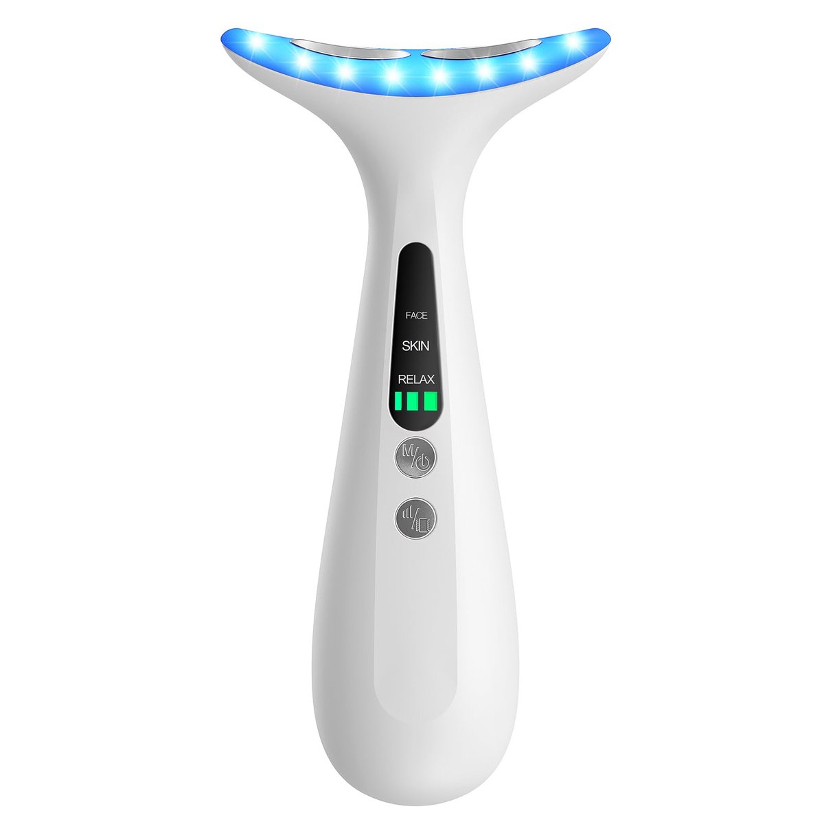 AZMAVO Facial and Neck Massager - Skin Lifting & Firming, Wrinkle & Dark Circle Reducer - Home Skin Care Sculpting Tool - Milky White Avelisse