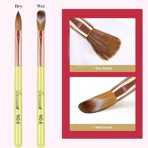 DAIXIANGER Acrylic Nail Brush Set - 9PCS Professional Nail Art Brushes for Acrylic Powder & 3D Carving, Premium Kit for DIY Home Salon - görsel 4