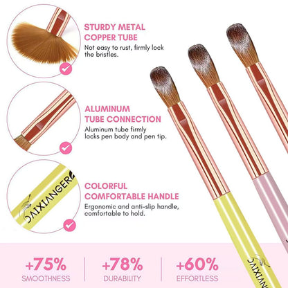 DAIXIANGER Acrylic Nail Brush Set - 9PCS Professional Nail Art Brushes for Acrylic Powder & 3D Carving, Premium Kit for DIY Home Salon