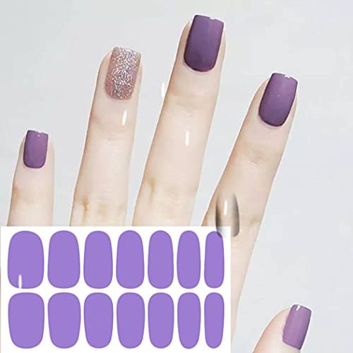 WOKOTO 20 Sheets Solid Color Nail Polish Strips - Self-Adhesive Nail Wraps, Full Nail Stickers for Women, Multi-Color Gel Strips Set with Nail File - görsel 14