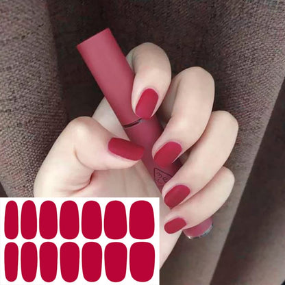 WOKOTO 20 Sheets Solid Color Nail Polish Strips - Self-Adhesive Nail Wraps, Full Nail Stickers for Women, Multi-Color Gel Strips Set with Nail File