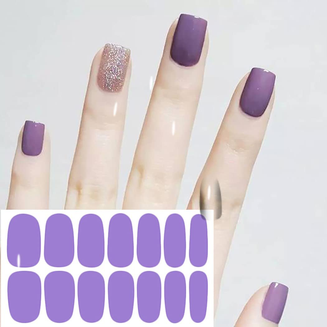 WOKOTO 20 Sheets Solid Color Nail Polish Strips - Self-Adhesive Nail Wraps, Full Nail Stickers for Women, Multi-Color Gel Strips Set with Nail File - görsel 13