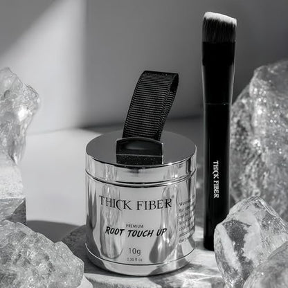 THICK FIBER Root Touch Up Powder with Brush – Light Blonde – Covers Grey Roots, Thinning Hair & Bald Spots – Sweat & Water Resistant for Men & Women (0.35 oz)