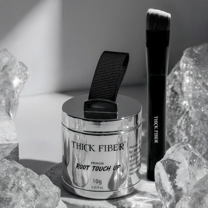 THICK FIBER Root Touch Up Powder with Brush – Light Blonde – Covers Grey Roots, Thinning Hair & Bald Spots – Sweat & Water Resistant for Men & Women (0.35 oz)