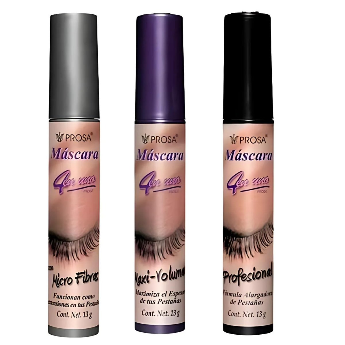 Prsa Mascara Set of 3: Microfibras, Profesional & MaxiVolumen – Waterproof, Lengthening & Volumizing Mascara Bundle Avelisse