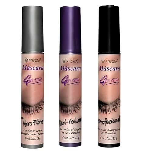 Prsa Mascara Set of 3: Microfibras, Profesional & MaxiVolumen – Waterproof, Lengthening & Volumizing Mascara Bundle Avelisse