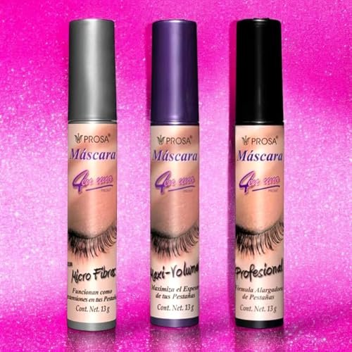 Prsa Mascara Set of 3: Microfibras, Profesional & MaxiVolumen – Waterproof, Lengthening & Volumizing Mascara Bundle Avelisse