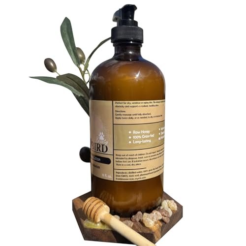 100% Grass-Fed Tallow & Raw Honey Body & Face Lotion with Olive Oil & Frankincense + Myrrh Infused Castor Oil – 16 oz Avelisse