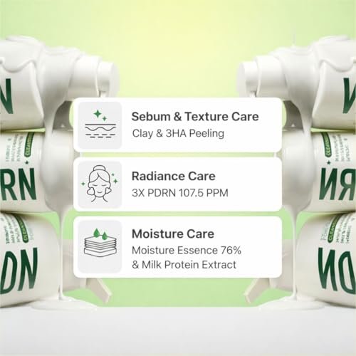 MAKE P:REM PDRN Pore Clay Cleansing Milk – Hydrating Gentle Face Wash for Sensitive Skin, Korean Milky Cleanser, 6.76 fl.oz. (200ml) - görsel 8