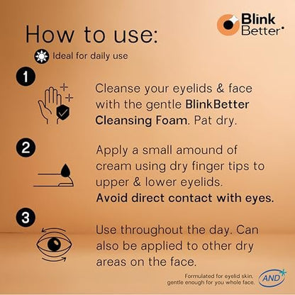 BlinkBetter BetterLids Restore Eyelid Cream – Hydrating Barrier Support for Dry, Itchy, Red & Sensitive Eyelids – Lightweight Daily Formula with 3% Oat & Ceramides, 1 fl oz