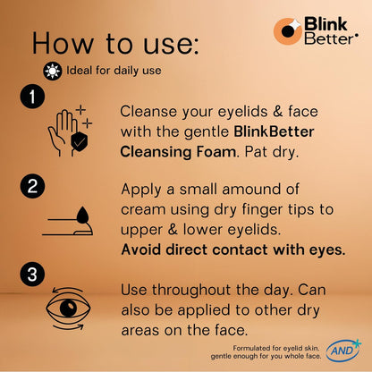 BlinkBetter BetterLids Restore Eyelid Cream – Hydrating Barrier Support for Dry, Itchy, Red & Sensitive Eyelids – Lightweight Daily Formula with 3% Oat & Ceramides, 1 fl oz