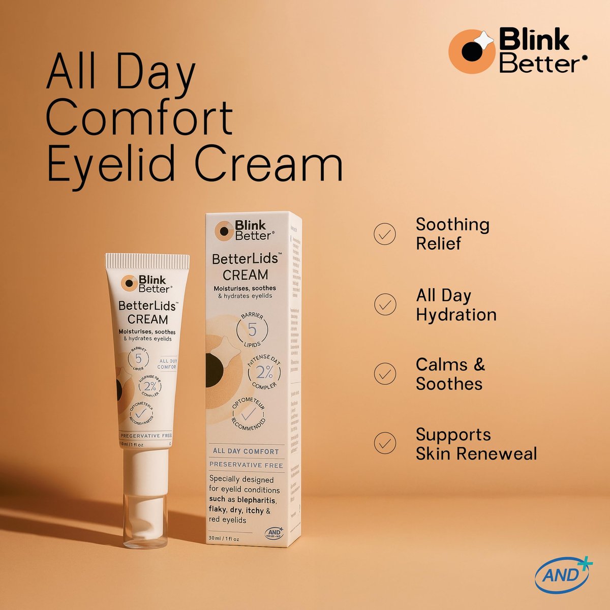 BlinkBetter BetterLids Restore Eyelid Cream – Hydrating Barrier Support for Dry, Itchy, Red & Sensitive Eyelids – Lightweight Daily Formula with 3% Oat & Ceramides, 1 fl oz - görsel 3