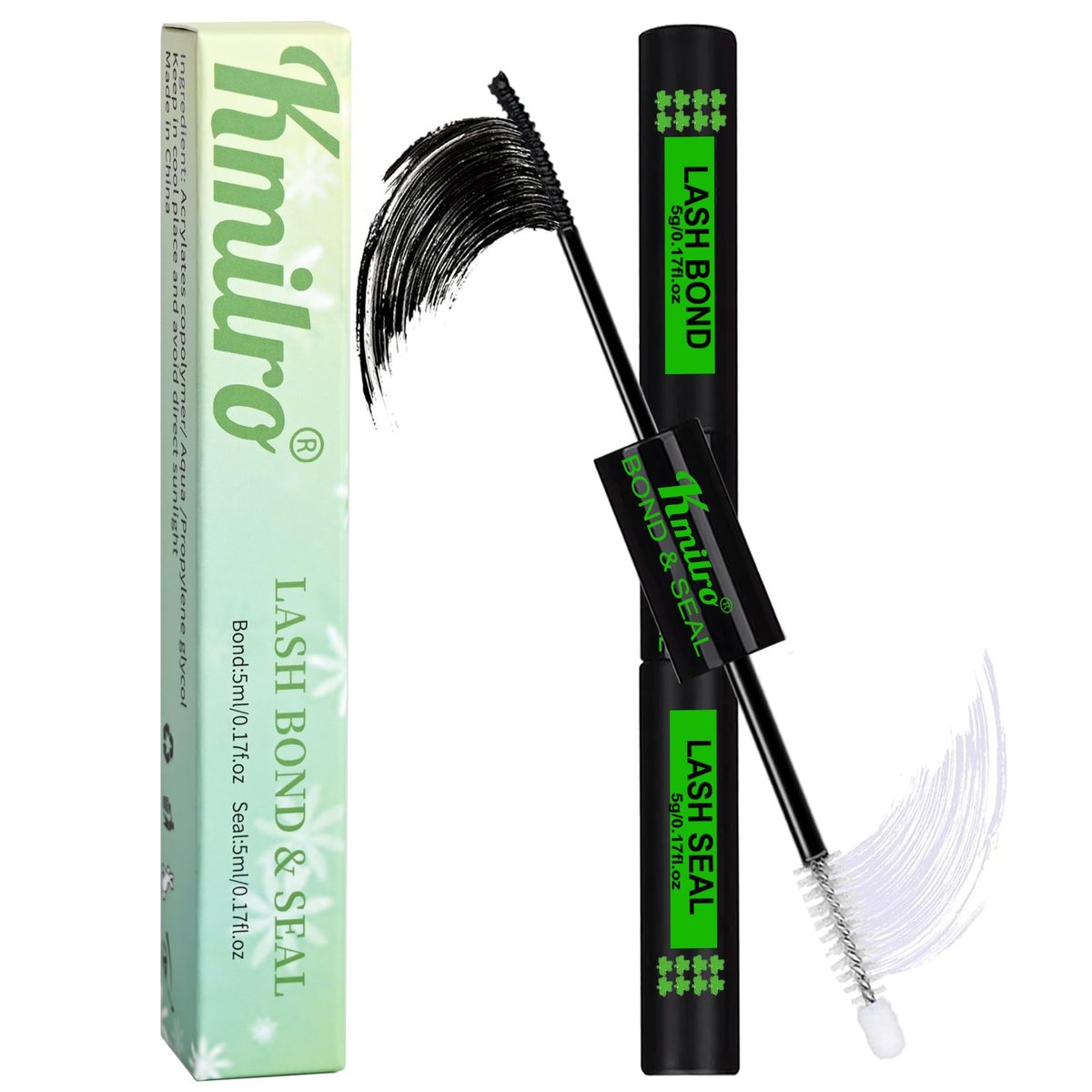 Kmilro Lash Cluster Glue Bond and Seal - Waterproof Eyelash Glue, 150 Hours Strong Hold, 2-in-1 Bond & Seal, Latex-Free for Sensitive Eyes, DIY Lash Clusters at Home Avelisse