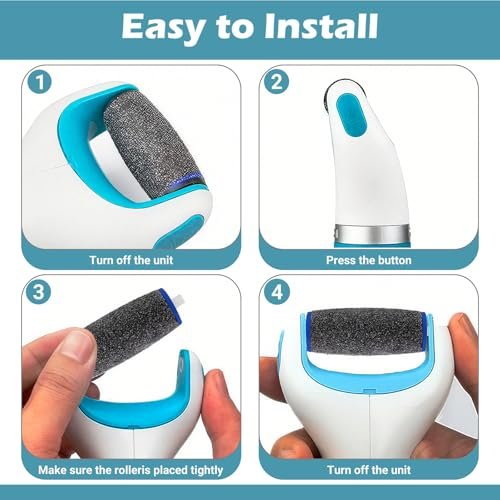 10-Pack Replacement Roller Heads for Electronic Foot File – 5 Extra Coarse & 5 Regular Coarse Refills Avelisse