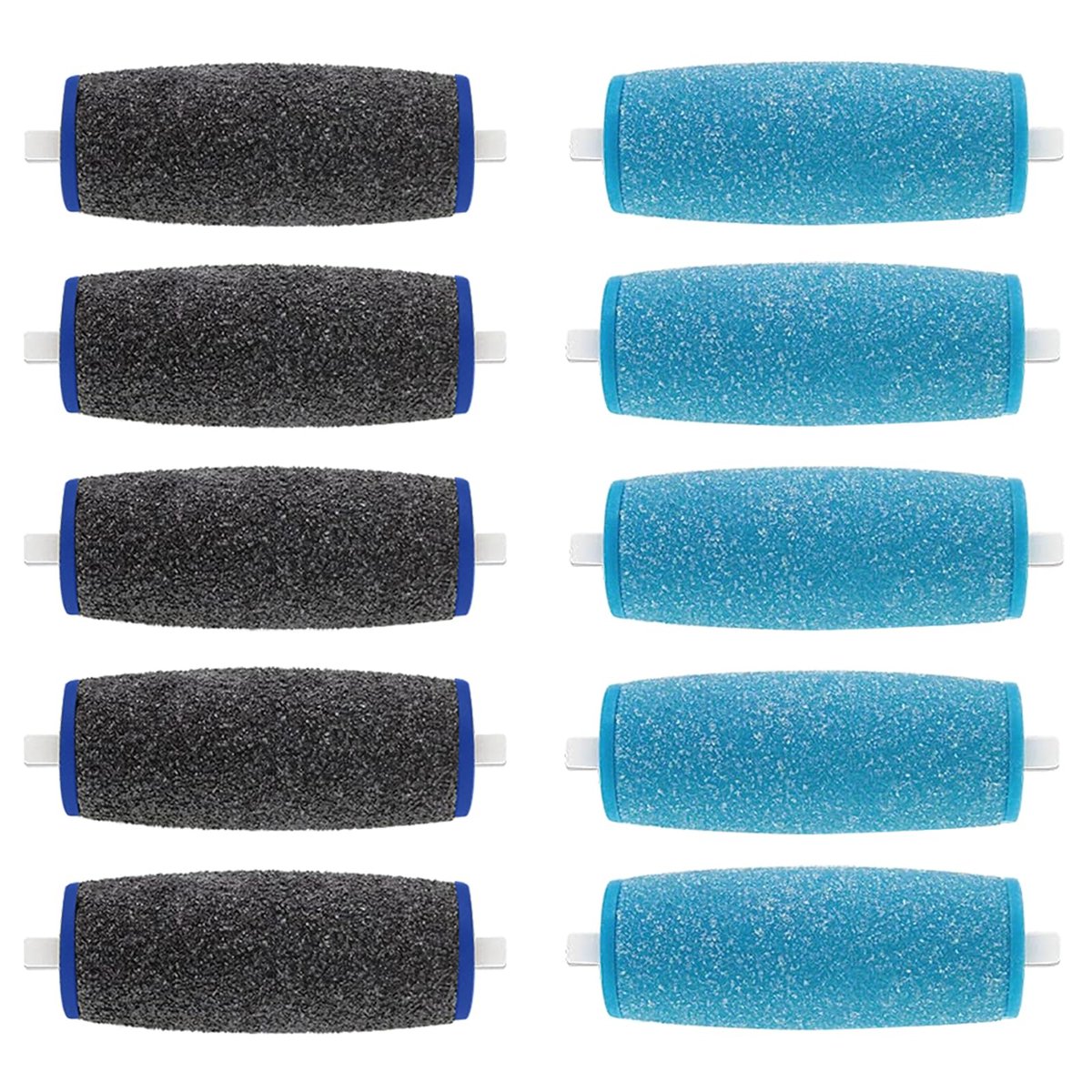 10-Pack Replacement Roller Heads for Electronic Foot File – 5 Extra Coarse & 5 Regular Coarse Refills Avelisse