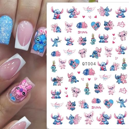 Cute Nail Art Stickers - 6 Sheets Self-Adhesive 3D Cartoon Nail Decals for Women & Girls - görsel 10