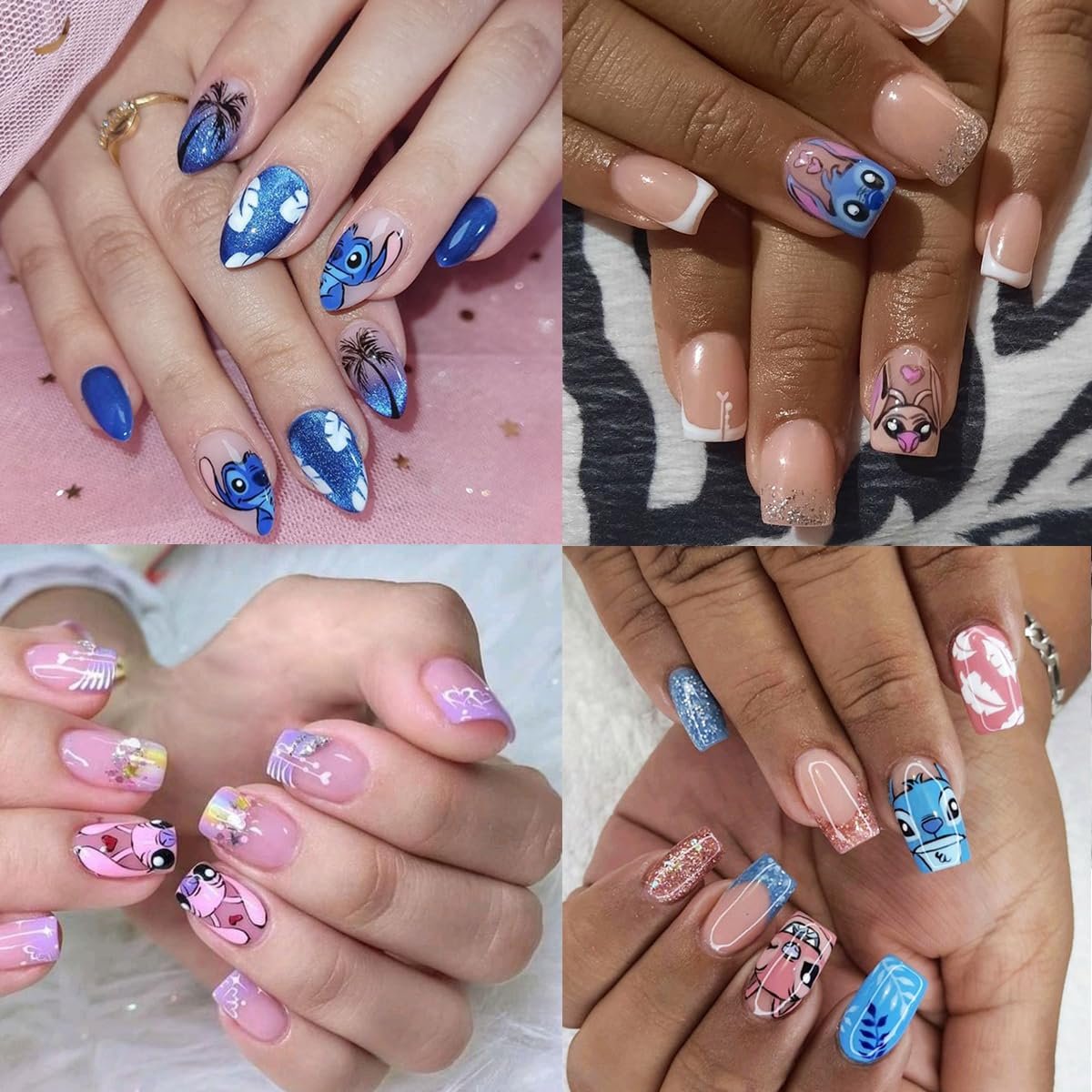 Cute Nail Art Stickers - 6 Sheets Self-Adhesive 3D Cartoon Nail Decals for Women & Girls - görsel 5