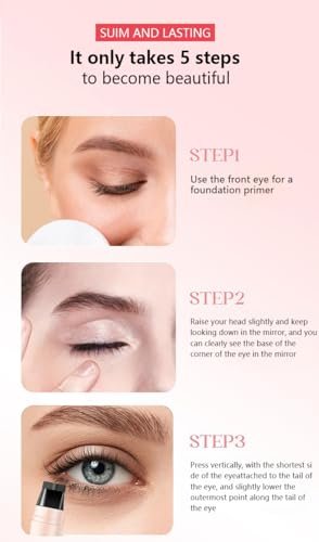 Double Headed Eyeliner Stamp - 2 Colors Waterproof Long Lasting Smudge Proof Liquid Eye Liner Pen, Foldable Eyeliner Stamp, Gel Eye Pencil Eye Makeup Pen (Black+Brown) - görsel 9