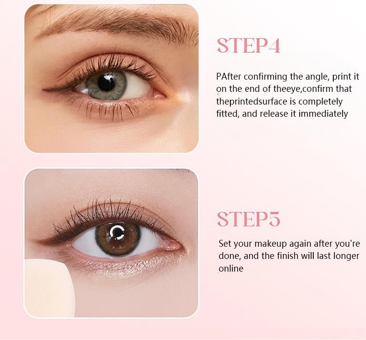 Double Headed Eyeliner Stamp - 2 Colors Waterproof Long Lasting Smudge Proof Liquid Eye Liner Pen, Foldable Eyeliner Stamp, Gel Eye Pencil Eye Makeup Pen (Black+Brown) - görsel 10