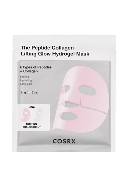 COSRX The Peptide Collagen Lifting Glow Hydrogel Face Mask - 1 Sheet, Korean Skincare, Travel Essentials, Overnight Mask