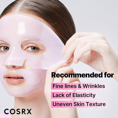 COSRX The Peptide Collagen Lifting Glow Hydrogel Face Mask - 1 Sheet, Korean Skincare, Travel Essentials, Overnight Mask